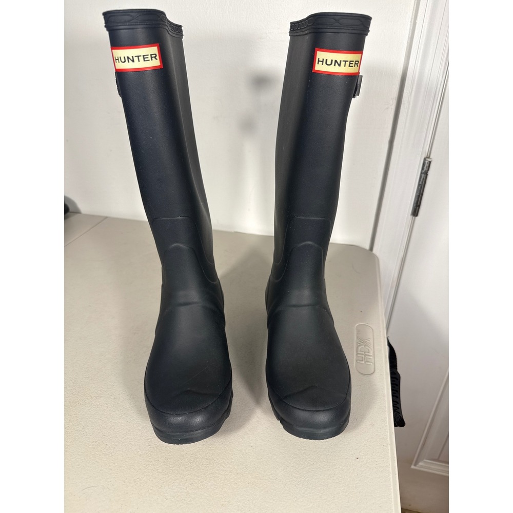 Hunter Original Tall Matte navy blue waterproof Rain Boot WFT1000RMA Women 7 M